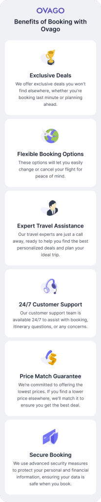 benefits of booking with ovago mobile