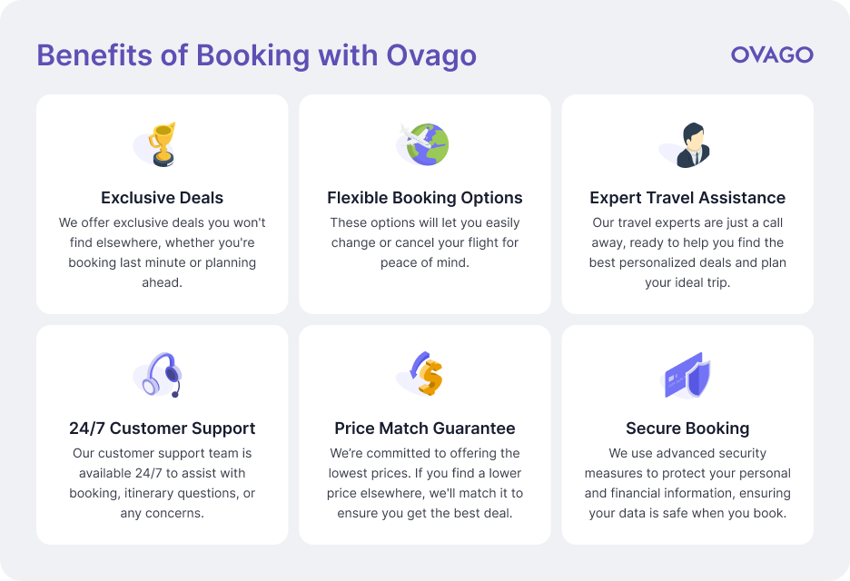 benefits of booking with ovago