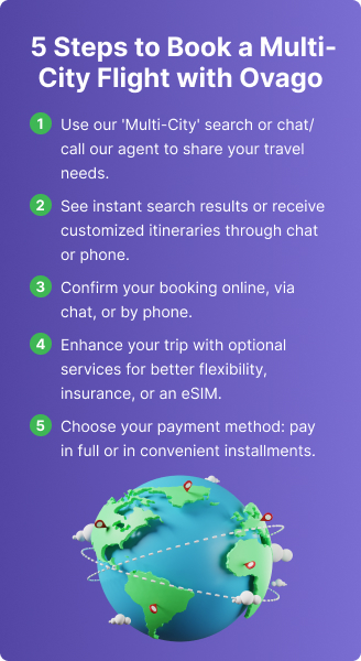 steps to book a multi city flight with ovago mobile