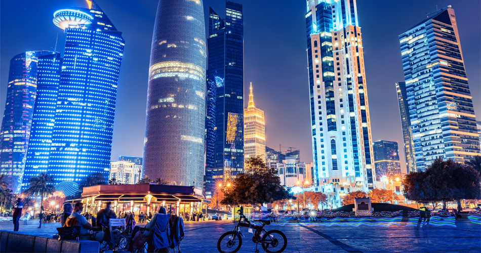 Qatar -Night view in the city center of Doha - Emerging Destinations in 2025