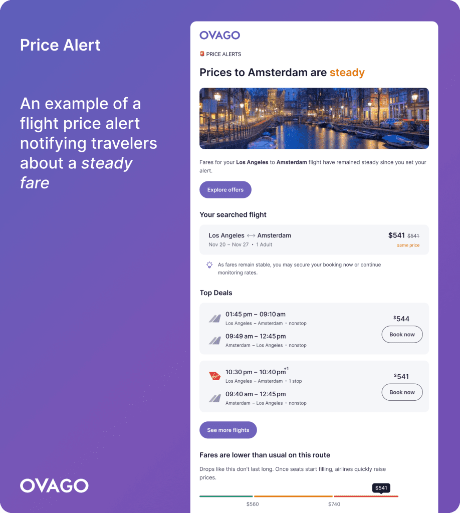 flight price tracking website ovago