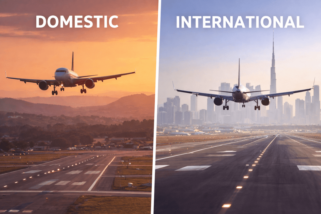 domestic vs international flight booking ovago
