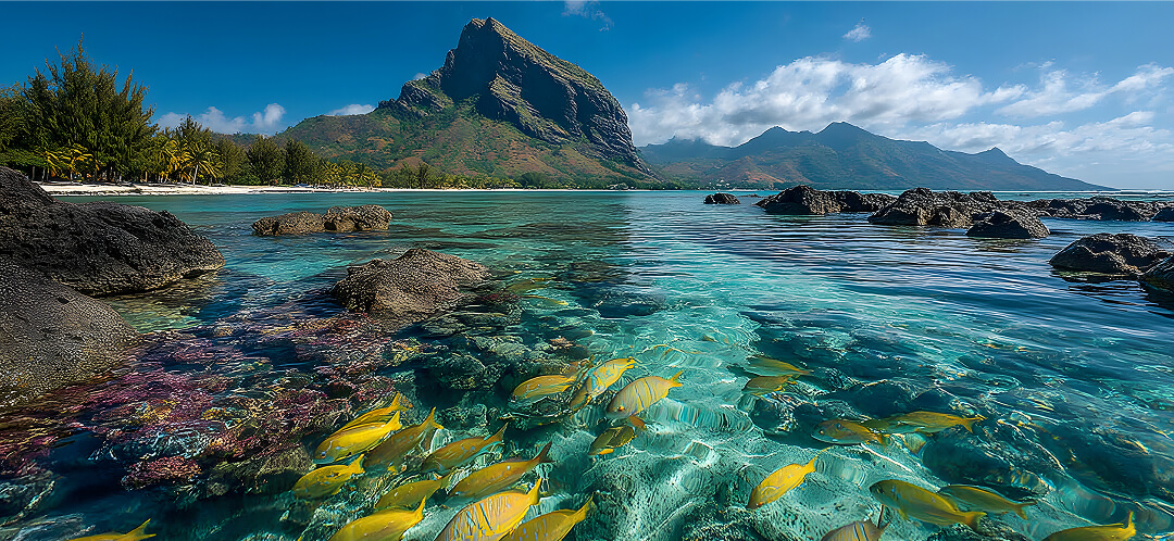 mauritius lagoon reef contrast underwater waterfall effect ovago