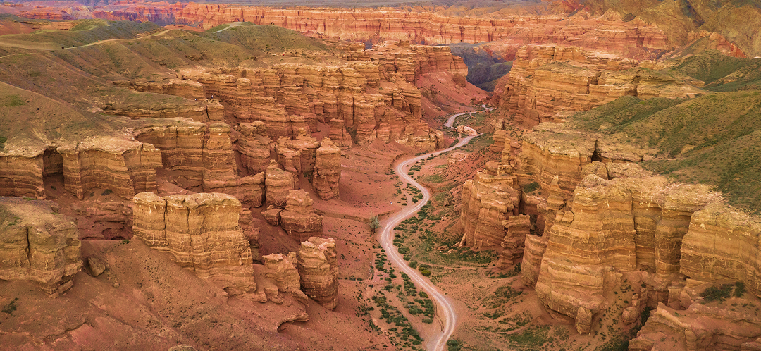 what is charyn canyon aerial view kazakhstan canyon landscape ovago