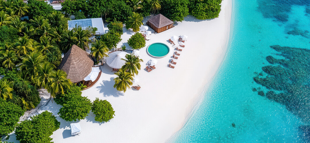 private beach resort clear water paradise