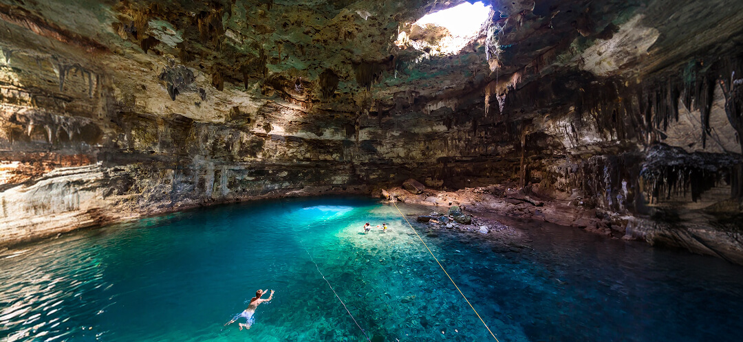 underground cave pool swimming adventure