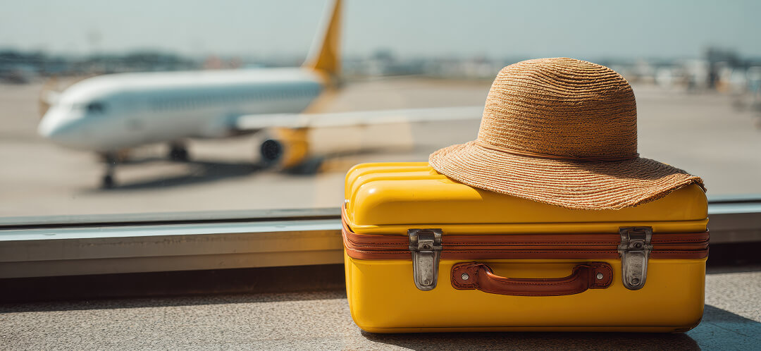 airport luggage ready for summer travel