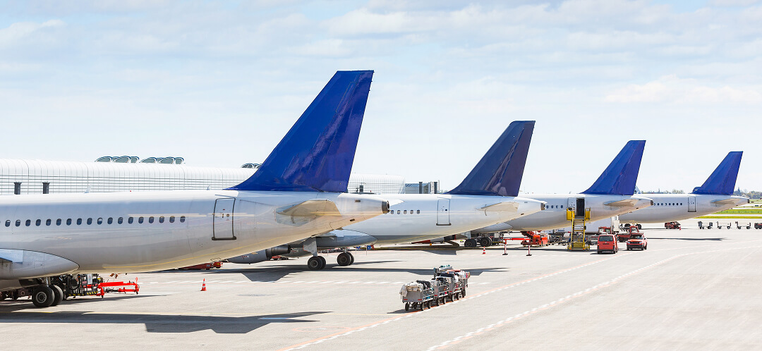japan airlines and ana aircraft at airport