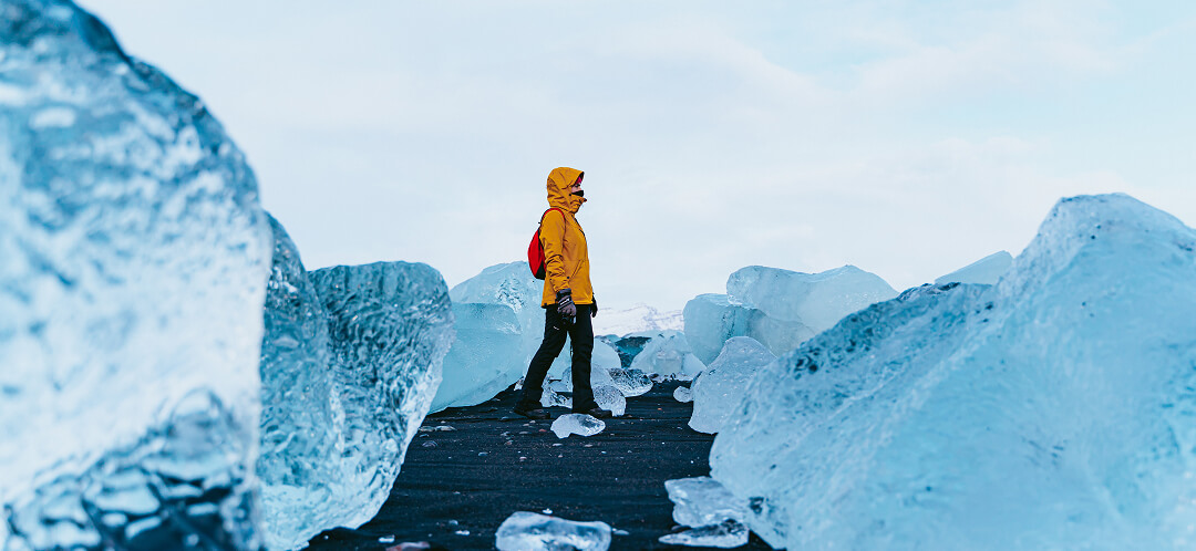 solo female traveler exploring iceland