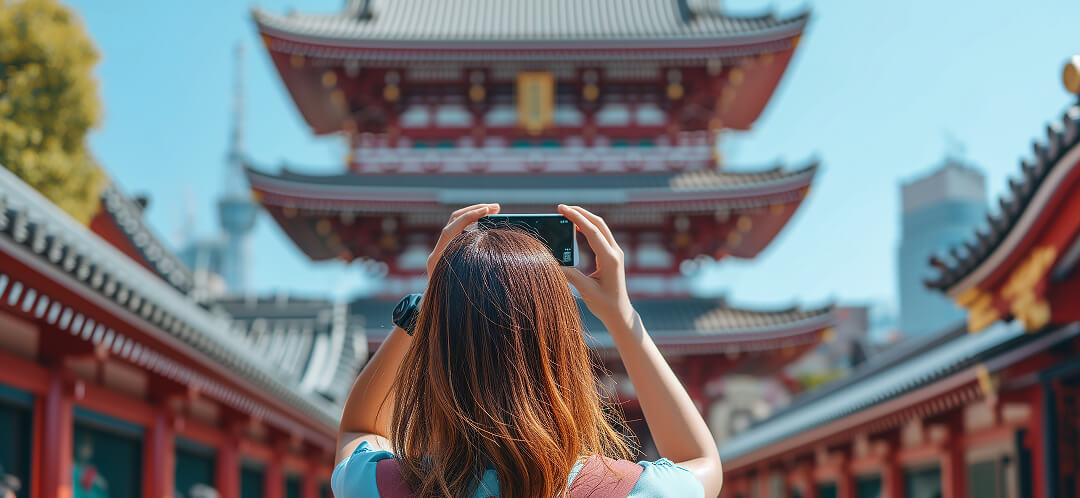 solo female traveler exploring japan