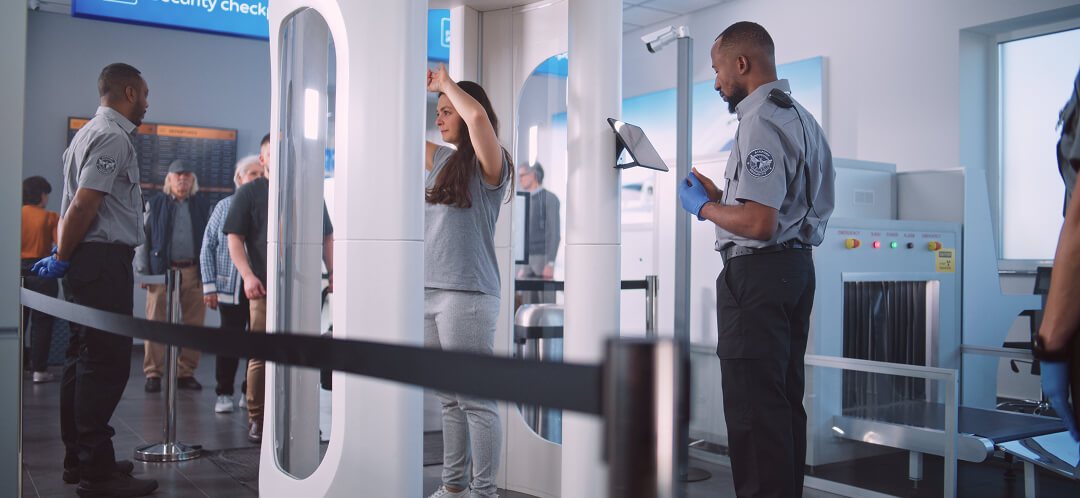 airport security check traveler