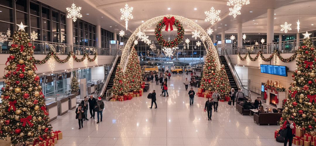 christmas holiday travel airport